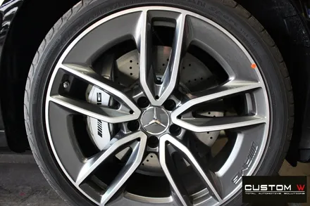 벤츠 E53 AMG 블랙 실버 투톤 유광 휠도색 + 레드 캘리퍼 도색 / 용인 처인구