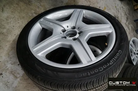 벤츠 W221 S500 기존 잘못된 휠수리 도색 이력 약품 박리 후 하이퍼 실버 휠도색 / 용인 처인구