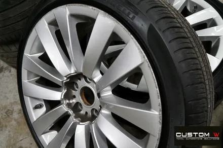 BMW 750Li 휠 상처 수리 후 고스트 크롬 휠도색 + 블랙 캘리퍼 도색 / 용인 처인구