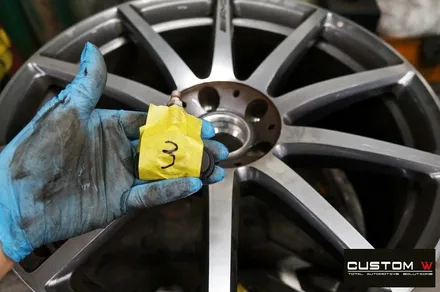 벤츠 S63 AMG 쿠페 무광 블랙 휠도색 + 카본 세라믹 골드 캘리퍼 도색 / 용인 처인구