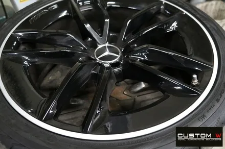 벤츠 CLS53 AMG 휠 상처 수리 후 블랙 실버 투톤 유광 휠도색 / 용인 처인구