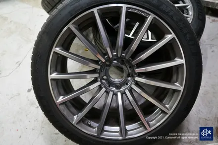 벤츠 GT43 AMG 블랙실버투톤 휠도색 + 카본 세라믹 골드 캘리퍼도색 / 용인 처인구