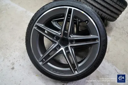 벤츠 A45 AMG 블랙실버 무광 투톤휠도색 + 카본 세라믹 골드 캘리퍼 도색 / 용인 처인구