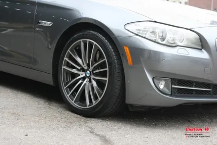 휠도색, 다이아몬드컷팅 휠수리로 건메탈 폴리쉬 형태로 휠체인지! BMW550I 휠 작업기. / 용인 처인구