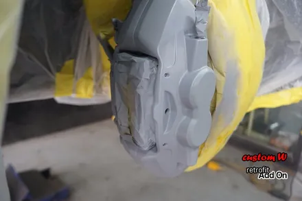 BMW M4 437M휠 상처수리 후 블랙유광 휠도색 + 레드 캘리퍼도색. / 용인 처인구