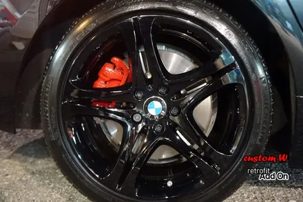 BMW 640d 19인치 휠 블랙유광 휠도색 + 레드 캘리퍼도색. / 용인 처인구