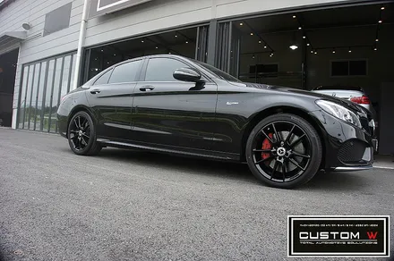 메르세데스 벤츠 C43 AMG 휠수리 후 블랙유광 휠도색. / 용인 처인구
