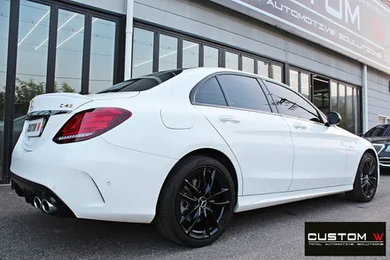기존 고객 벤츠 C43 AMG 휠 상처 수리 후 블랙유광 휠도색 / 용인 처인구