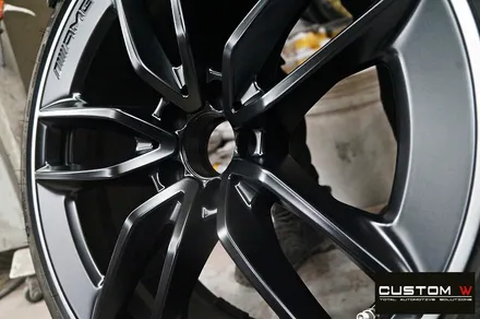 벤츠 CLS53 AMG 기존 고객 휠 상처 수리 후 블랙 실버 투톤 무광 휠도색 / 용인 처인구