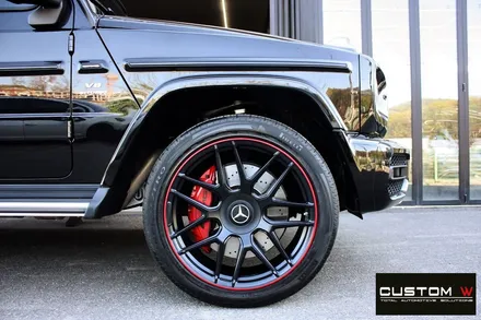 벤츠 신형 G63 AMG 휠 상처 수리 후 블랙 레드 무광 투톤 휠도색 / 용인 처인구