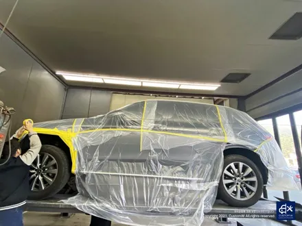 벤츠 GLC350e 리어 범퍼 수리 + 휠수리 후 무광 그레이 휠도색 + 블랙 캘리퍼 도색 / 용인 처인구