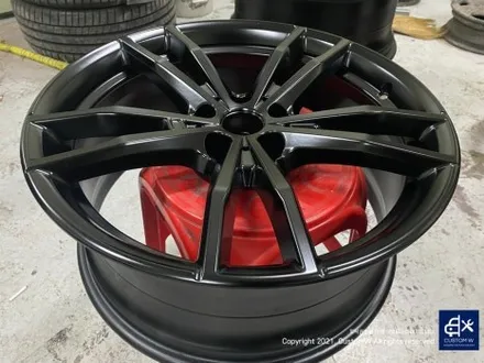 BMW G20 330e 상처가 많은 19인치 휠수리 후, 사틴 블랙 (aka. 맷블랙 MATT BLACK / 무광 블랙) 휠도색 / 용인 처인구