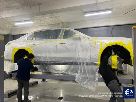 와_! 이게 플렉스다_! 전기차 럭셔리 세단 BMW I7 블루 캘리퍼 도색 고객과의 소통을 중요시하는 커스텀 W (feat. 훈훈한 카톡 내용 캡처 ) / 용인 처인구