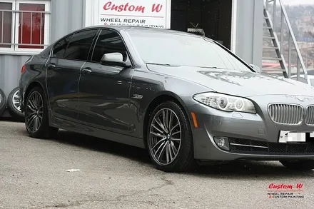 휠도색, 다이아몬드컷팅 휠수리로 건메탈 폴리쉬 형태로 휠체인지! BMW550I 휠 작업기. / 용인 처인구