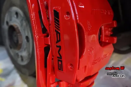 벤츠 CL63 AMG 독특한 디자인의 캘리퍼 레드 캘리퍼도색+ 반무광 블랙 휠도색. / 용인 처인구