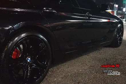 BMW 640d 19인치 휠 블랙유광 휠도색 + 레드 캘리퍼도색. / 용인 처인구
