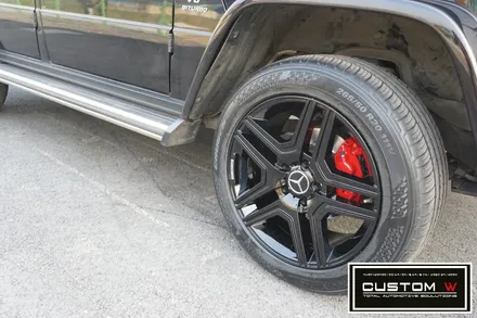 메르세데스 벤츠 G350 지바겐 블랙유광 휠도색, 레드 캘리퍼도색. / 용인 처인구