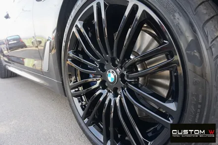 자주 입고되는 BMW 664M 19인치 휠 상처 수리후, 블랙유광 휠도색. / 용인 처인구