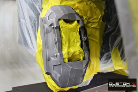 벤츠 GLC300 유광 블랙실버 투톤 휠 도색, 레드 캘리퍼 도색 / 용인 처인구