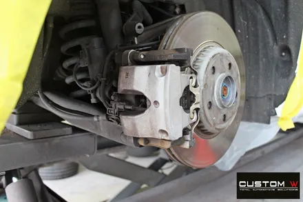 벤츠 C43 AMG 블랙실버유광투톤 휠도색 + 레드 캘리퍼 도색 / 용인 처인구