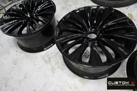 BMW 5GT 휠 상처 수리 후 블랙유광 휠도색 + 블루 캘리퍼 도색 / 용인 처인구