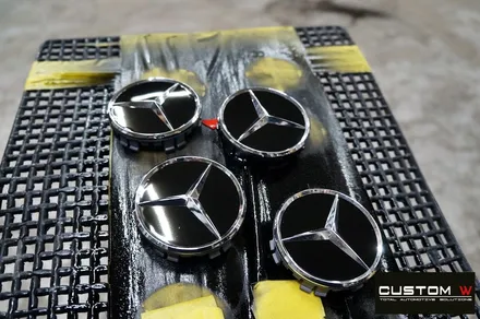 벤츠 E53 AMG 블랙 실버 투톤 유광 휠도색 + 레드 캘리퍼 도색 / 용인 처인구