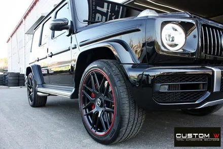 벤츠 신형 G63 AMG 휠 상처 수리 후 블랙 레드 무광 투톤 휠도색 / 용인 처인구
