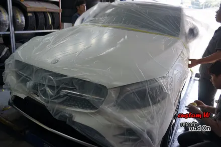 신차 GLC 43 AMG 쿠페 C292 차량의 레드 캘리퍼도색, 에어발란스, 이오나이져. / 용인 처인구
