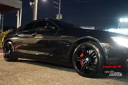 BMW 640d 19인치 휠 블랙유광 휠도색 + 레드 캘리퍼도색. / 용인 처인구