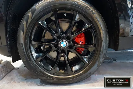 BMW X5 30D 블랙 유광 휠도색 + 레드 캘리퍼도색. / 용인 처인구