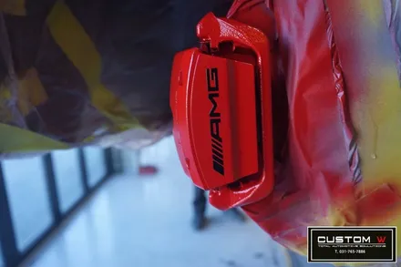 벤츠 S63 AMG 스포티한 블랙유광 휠도색, 레드 캘리퍼도색. 에어발란스,이오나이저. / 용인 처인구