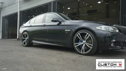 BMW 535d에 장착 된 M5 휠수리 및 블랙폴리쉬 휠 만들기. M퍼포먼스 블루 캘리퍼도색. / 용인 처인구