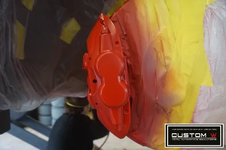 BMW M4 666M 휠 잘못된 휠수리 도색 이력 박리후, 블랙유광 휠도색 재작업. 그리고  레드 캘리퍼 도색 까지.! 커스텀W. / 용인 처인구