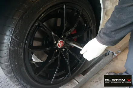 재규어 F-TYPE / F 타입 블랙유광 휠도색 그리고 레드 캘리퍼 도색 작업 까지.! 커스텀W / 용인 처인구