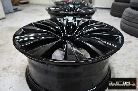 BMW 5GT 휠 상처 수리 후 블랙유광 휠도색 + 블루 캘리퍼 도색 / 용인 처인구