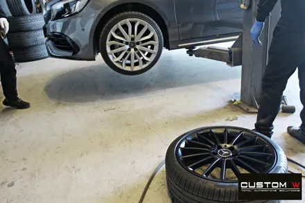 벤츠 A45 AMG 휠 상처 수리 후 매트블랙 휠도색 / 용인 처인구