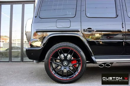 벤츠 신형 G63 AMG 휠 상처 수리 후 블랙 레드 무광 투톤 휠도색 / 용인 처인구