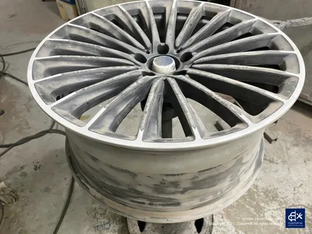 벤츠 CLS450 휠수리 후 블랙 실버 투톤 유광 휠도색 / 용인 처인구