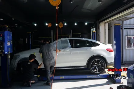 신차 GLC 43 AMG 쿠페 C292 차량의 레드 캘리퍼도색, 에어발란스, 이오나이져. / 용인 처인구