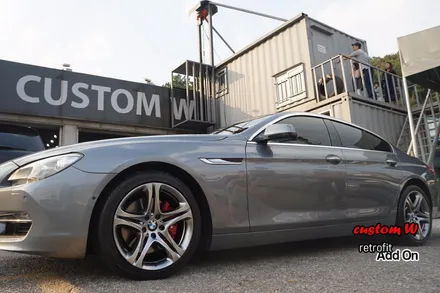 BMW 640D 블루와 레드 캘리퍼도색, 고스트크롬 휠도색. / 용인 처인구