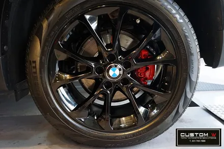 BMW X5 30D 블랙 유광 휠도색 + 레드 캘리퍼도색. / 용인 처인구