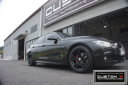 F30 BMW 320I 휠수리 후 블랙유광 휠도색, 레드 캘리퍼도색. / 용인 처인구