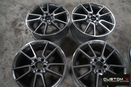 벤츠 C43 AMG 쿠페 하이그로시 블랙 검정 유광 휠도색 그리고 캘리퍼 도색 작업까지.! 커스텀W / 용인 처인구