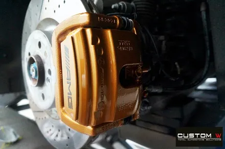 벤츠 GT43 AMG 다이아몬드 컷팅 블랙 폴리시 휠, 골드 캘리퍼 도색 / 용인 처인구