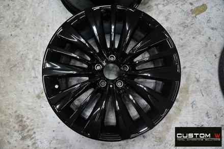 BMW 5GT 휠 상처 수리 후 블랙유광 휠도색 + 블루 캘리퍼 도색 / 용인 처인구