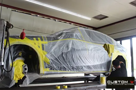 BMW 신형 3시리즈 G20 320d 블랙유광 휠도색 + 레드 캘리퍼 도색 / 용인 처인구