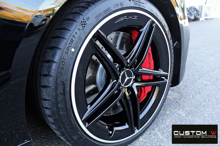 벤츠 CLA 45 S AMG 유광 블랙실버 투톤 휠도색 / 용인 처인구