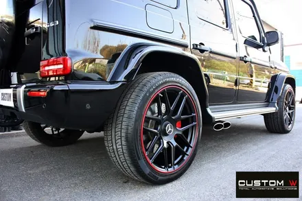 벤츠 신형 G63 AMG 휠 상처 수리 후 블랙 레드 무광 투톤 휠도색 / 용인 처인구