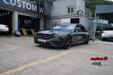W213 벤츠 E300 블랙유광 휠도색 + AMG 레드 캘리퍼도색. / 용인 처인구