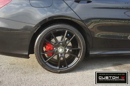 벤츠 C43AMG 맷블랙 휠도색 + 레드 AMG 캘리퍼도색. / 용인 처인구